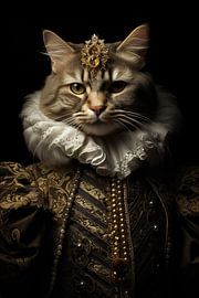 Baroque-style cat by PIX on the wall