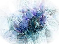 blue tulips  - abstract