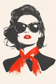 Stylish elegance in black and red by Poster Art Shop
