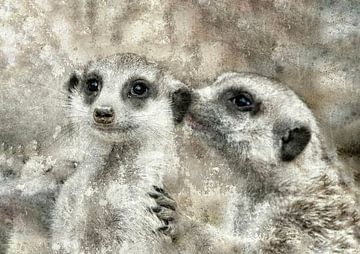 Meerkat couple by Gitta Reiszner