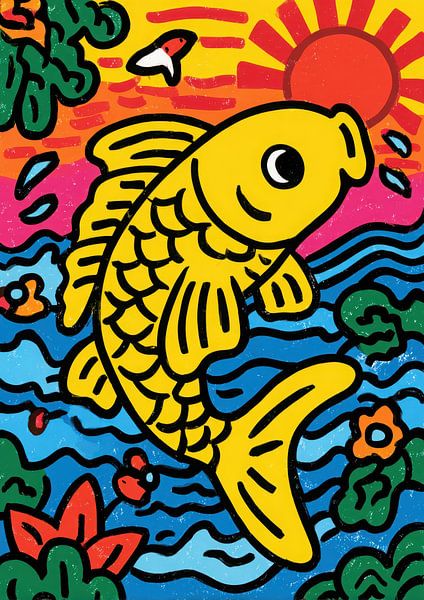 Colourful koi fish cartoon by Niklas Maximilian