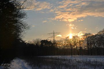 Zonsondergang winter van M de Vos