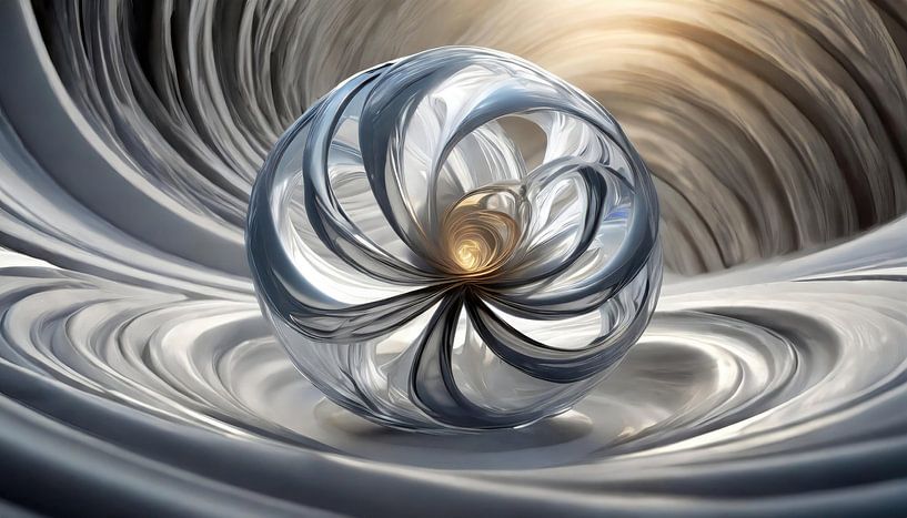 A Treasury of Contrast: Golden Core in Silver Embrace by Gerry van Roosmalen