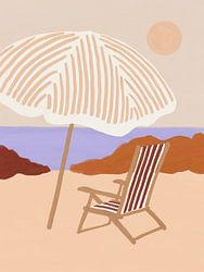 Strandstoel & Parasol – Zomerse Retro Illustratie