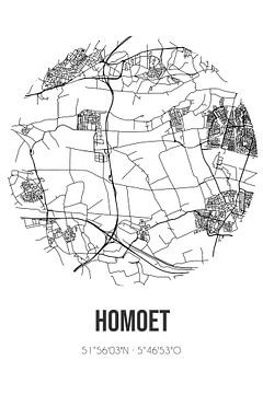 Homoet (Gelderland) | Landkaart | Zwart-wit van Rezona