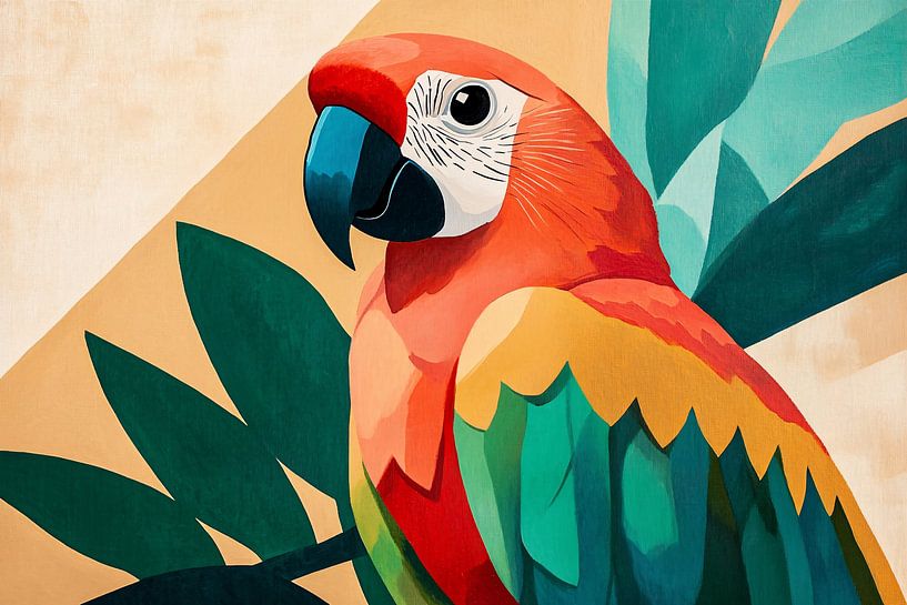 Kleurrijke moderne papegaai kunst van Imperial Art House