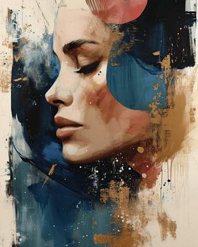 Colourful modern and abstract portrait by Carla Van Iersel