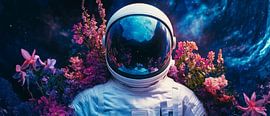 Astronaute dans un univers florissant sur Poster Art Shop