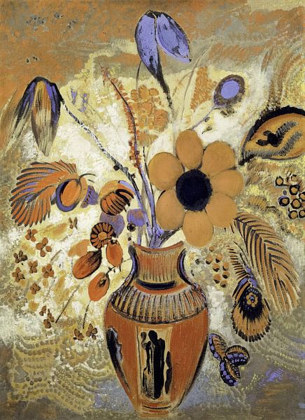 Still life etruscan vase with flowers by Gisela - Art for you