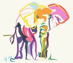 Elefant in Ecru von Go van Kampen Miniaturansicht