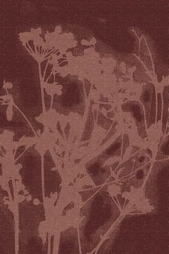 Purely rural. Modern botanical art. Flowers in warm brown. by Dina Dankers