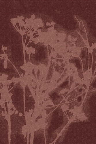 Puur landelijk. Moderne botanische kunst. Bloemen in warm bruin.