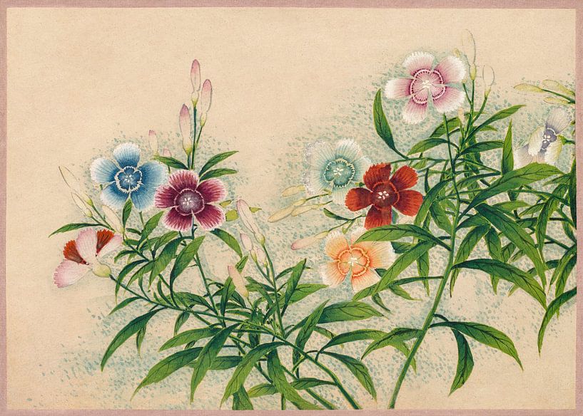 bunte Blumen, Zhang Ruoai, 18. Jahrhundert von Atelier Liesjes