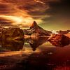 Das Matterhorn mit seinem Spiegelbild im Stellisee. von Ad Van Koppen Fotografie