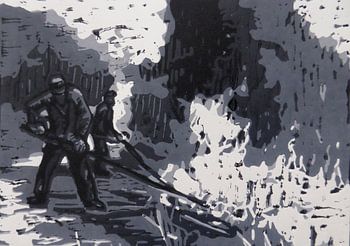 Räuchern im Weinberg gegen Maifrost Ahrtal ca. 1960