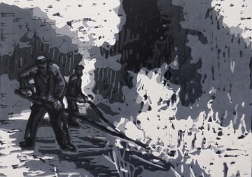 Räuchern im Weinberg gegen Maifrost Ahrtal ca. 1960 van Matthias Bertram