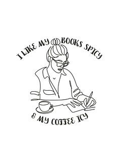 Femme avec un livre à son bureau qui aime lire et boire du café