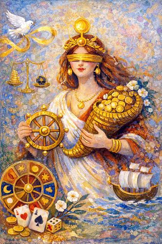 Romeinse godin Fortuna schilderij.