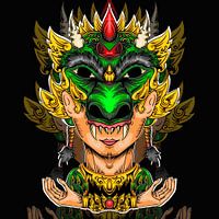 Image of Man wearing a dragon mask