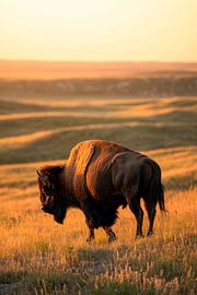 Bison au crépuscule sur Poster Art Shop