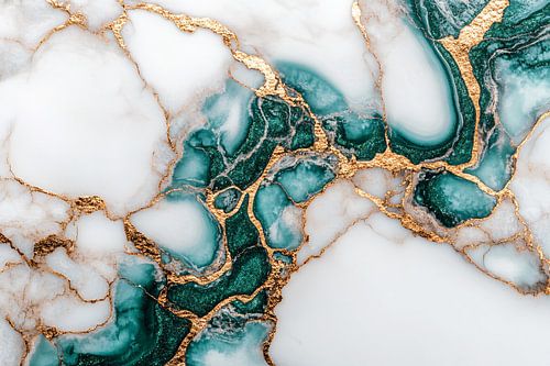 Marmeren abstract met goud