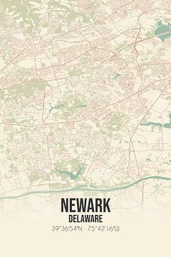 Alte Karte von Newark (Delaware), USA. von Rezona