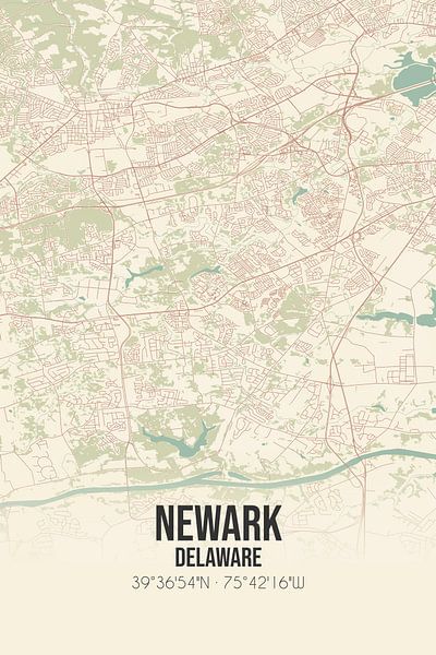 Vintage map of Newark (Delaware), USA. by Prints of Place