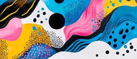 Abstraction colorée avec des motifs ondulés sur Poster Art Shop