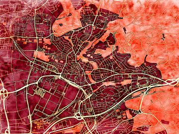 Kaart van Sindelfingen in de stijl 'Amber Autumn' van Maporia