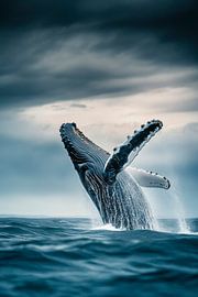 Whale jumping by Poster Art Shop