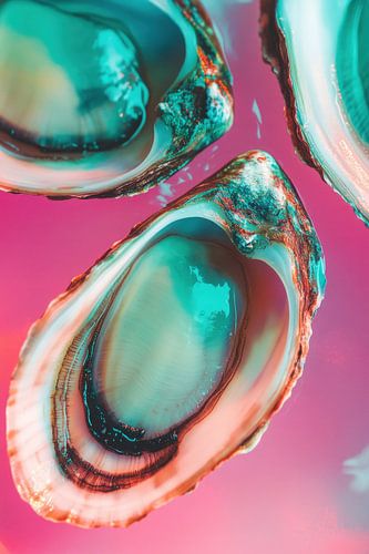 oesters in neon parelmoer