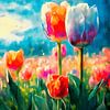 PRINTEMPS : Des tulipes colorées dans un style aquarelle tout en douceur au Keukenhof sur Studio Pieternel