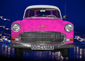 Opel Olympia Rekord Caravan en rose Pop Art