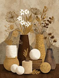 Blumenvasen | Modernes Blumenarrangement von Blickfänger Gemälde