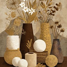 Blumenvasen | Modernes Blumenarrangement von Blickfänger Gemälde