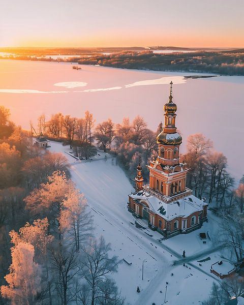 Glanzvolles Licht um Kirche von fernlichtsicht
