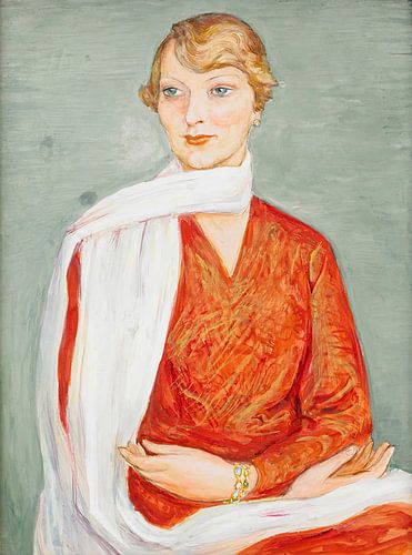 Nils Dardel - De dame met de witte sjaal (ca. 1926)