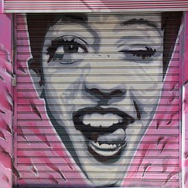 Cheeky lady, portrait of a mischievous woman, Street art in Athens by My Footprints