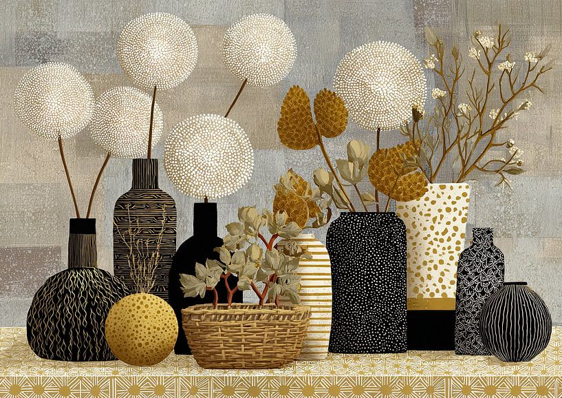 Flower Vases | Chic Botanical Wonders in Display by Eye catching paintings