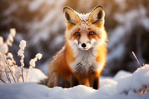 Little fox in the snow