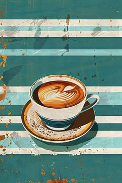 Koffie - Kleurrijke abstractie van Poster Art Shop
