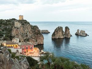 Magische italienische Hochzeit - Tonnara di Scopello - Sizilien Reisefotografie Kunstdruck