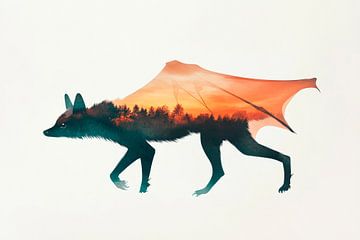 Fantasiewezens in het avondlicht