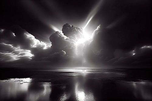 Cloud cover with sunbeams