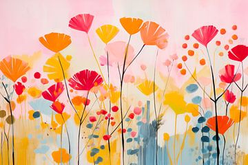 Wild Flowers Abstract by Caroline Guerain