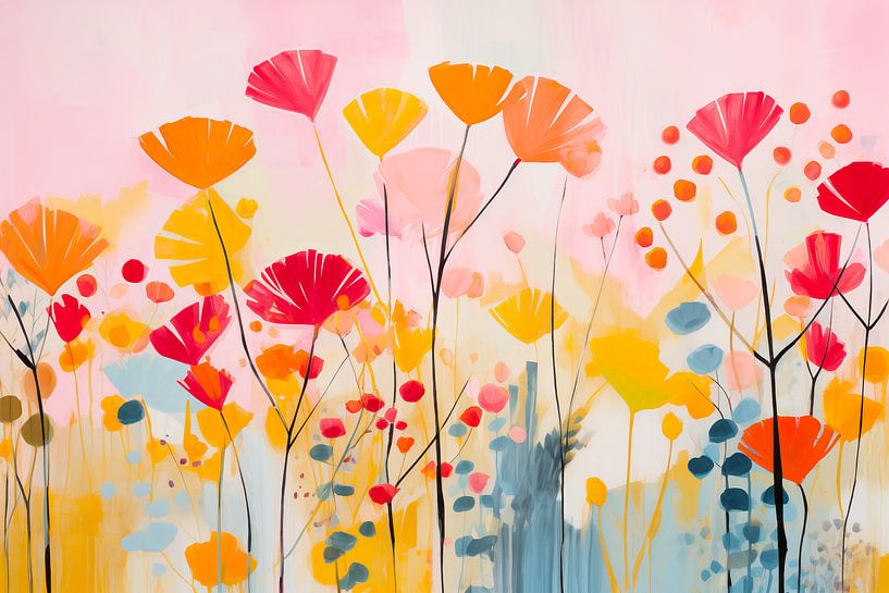 Coquelicots, fleurs sauvages Abstrait par Caroline Guerain