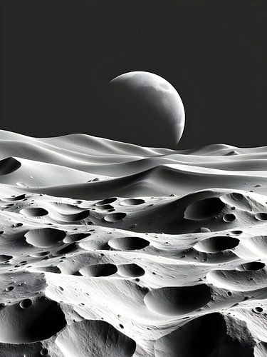Monochroom maanlandschap,