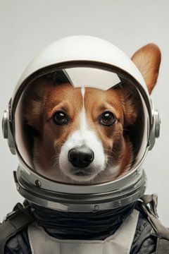 Ruimteavontuur met een corgi hond van Poster Art Shop
