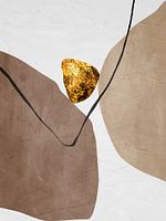 Organische geometrische abstrakte Kunst in Erdtönen