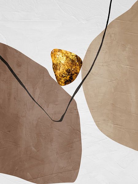 Organic geometric abstract art in earth tones by Online Arts